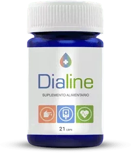 Frasco de Dialine, suplemento alimentario en cápsulas para acompañar el control de la glucosa