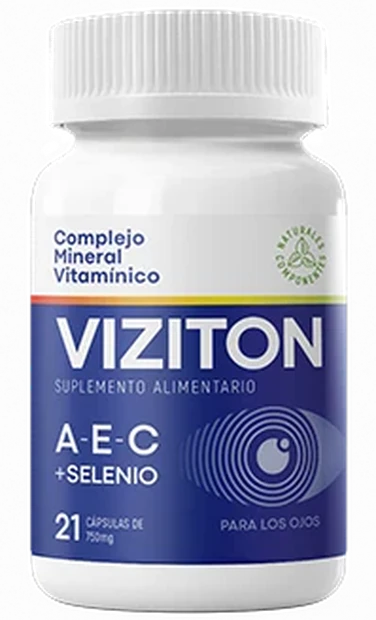 Frasco de Viziton, complejo mineral vitamínico A, E, C y selenio para los ojos
